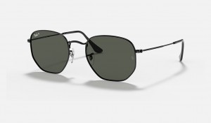 Ray-Ban Hexagonal Flat Lenses Sunglasses Black and Green RB3548